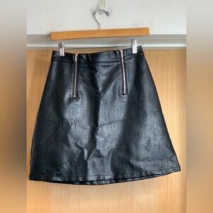 Zara Basic Black Leather Mini Skirt. Size-Small